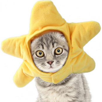 Κάλυμμα κεφαλής για γάτα Sea Star Σχέδιο Cosplay Prop Βελούδινο Διακοσμητικό Καπέλο Φόρεμα για γάτες Σταυρός Φόρεμα Καπέλο για κατοικίδια Cosplay Party Headwear Αξεσουάρ για γατάκια