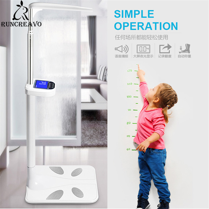 Ultragarsinės ūgio ir svorio svarstyklės kūno riebalų svarstyklės Grožio salonas Fizinės apžiūros mokyklos elektroninės svarstyklės