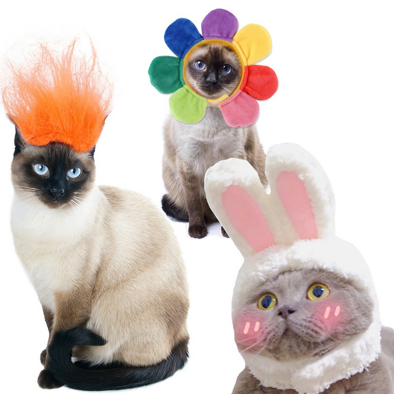 3Pcs smiješni ljubimac pas mačka kapa kostim jagoda lav zec šešir novogodišnja zabava božićni cosplay dodaci foto rekviziti kape