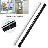 1 gab Teleskopisks vannas istabas dušas aizkaru stienis regulējams skapis balkons logs piekarināms drēbju stabs mājas piederumi