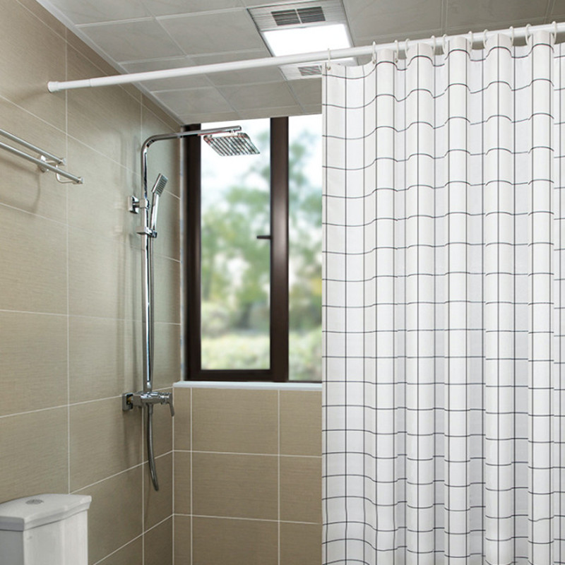 1 gab Teleskopisks vannas istabas dušas aizkaru stienis regulējams skapis balkons logs piekarināms drēbju stabs mājas piederumi