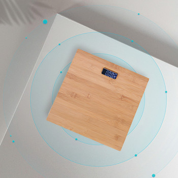 Τετράγωνη ζυγαριά σώματος Ξύλινη αντιολισθητική ζυγαριά μπάνιου Οθόνη LED πίσω Φως Ψηφιακή ζυγαριά οικιακής υγείας