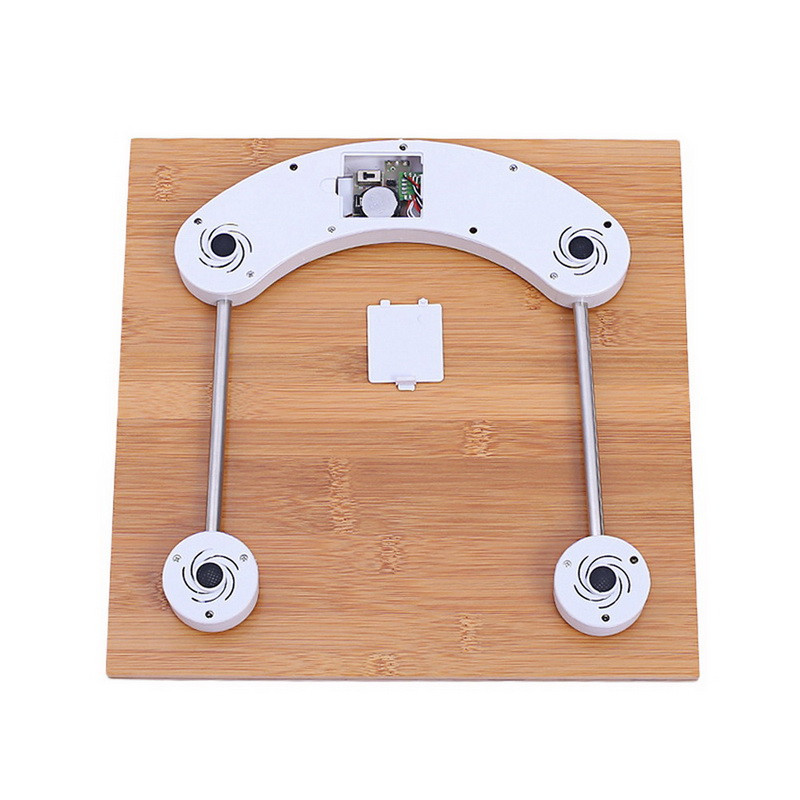 Kvadrātveida ķermeņa svari Koka neslīdoši vannas istabas svara svari LED displejs aizmugures apgaismojums mājsaimniecības veselība svara digitālie svari