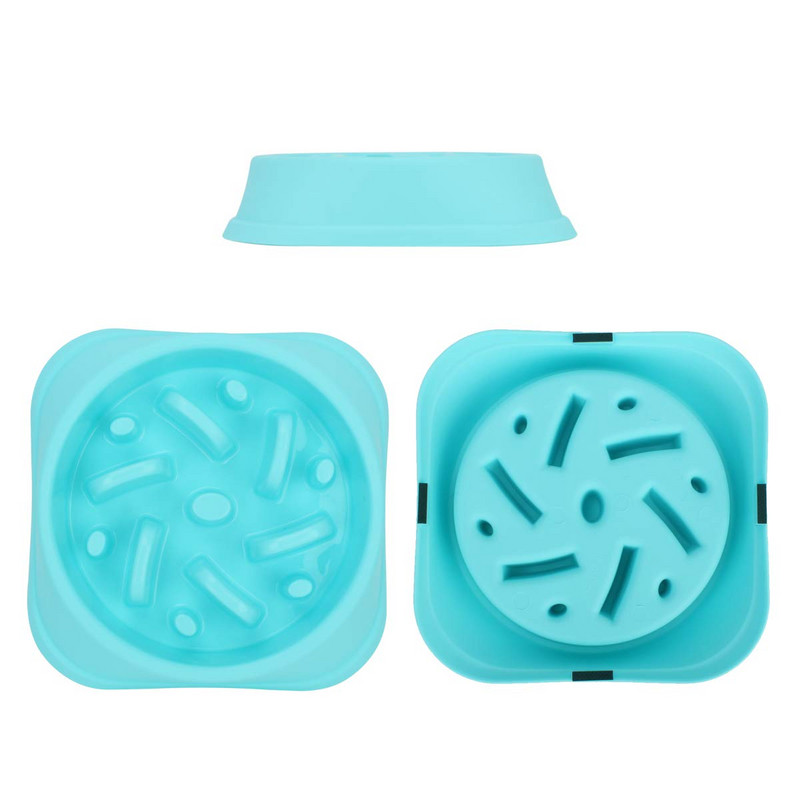 Mājdzīvnieku suņu bļoda lēnā padevēja pretasfiksijas lēnās barošanas bļoda kucēnam lielam suņa veselīgas suņu barības padeves tvertne ūdens bļodas