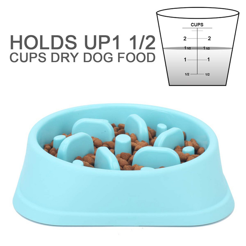 Mājdzīvnieku suņu bļoda lēnā padevēja pretasfiksijas lēnās barošanas bļoda kucēnam lielam suņa veselīgas suņu barības padeves tvertne ūdens bļodas