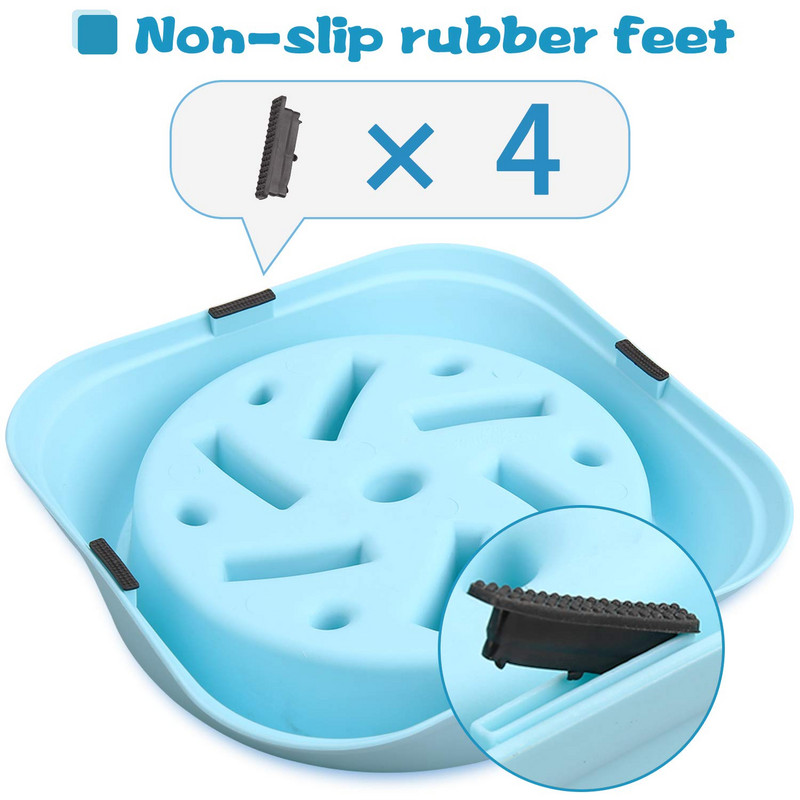 Mājdzīvnieku suņu bļoda lēnā padevēja pretasfiksijas lēnās barošanas bļoda kucēnam lielam suņa veselīgas suņu barības padeves tvertne ūdens bļodas