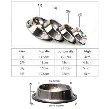 Μπολ για κατοικίδια από ανοξείδωτο χάλυβα με αντιολισθητική λαστιχένια βάση για σκύλους τροφοδότης για σκύλους και μπολ νερού για σκύλους κατοικίδια γάτα γατάκια