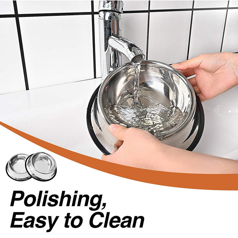 Posuda za kućne ljubimce od nehrđajućeg čelika s gumenom podlogom protiv klizanja Posuda za pse Posuda za pse Posuda za hranjenje štenaca i posuda za vodu za psa Kućni ljubimac Mačka Oprema za mačiće