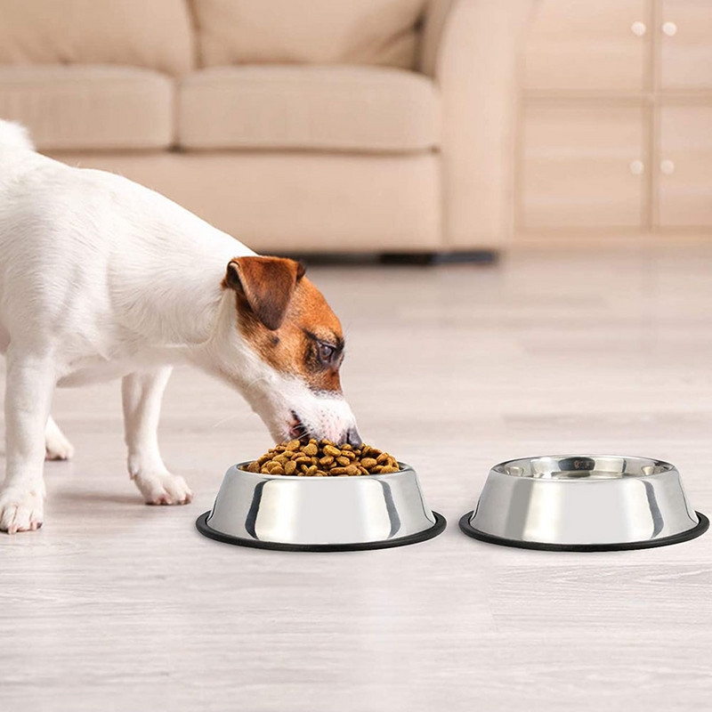 Posuda za kućne ljubimce od nehrđajućeg čelika s gumenom podlogom protiv klizanja Posuda za pse Posuda za pse Posuda za hranjenje štenaca i posuda za vodu za psa Kućni ljubimac Mačka Oprema za mačiće