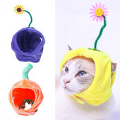 Crtani šešir za psa Fina tekstura Cvjetni stil Prerušiti se Ultra-lagana životinja Ljubimac Mačka Šešir Pokrivala za glavu Zimski dodaci Oprema za kućne ljubimce