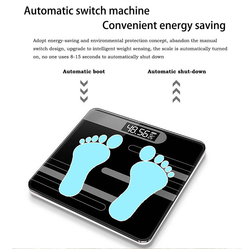 Vaga za tjelesnu masnoću Pametna vaga za BMI Digitalna kupaonska vaga za težinu Analizator sastava tijela s aplikacijom za pametni telefon Sinkronizacija s Bluetoothom