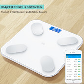 Vannitoa Bluetoothi kaal nutikas elektrooniline keharasvakaal põrandakaalu LED-ekraan andmetega ühendatud mobiiltelefoni analüsaator
