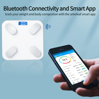 Bluetooth везна за баня Интелигентна електронна везна за телесни мазнини Везна за подово претегляне LED дисплей Свързан анализатор на мобилни телефони за данни