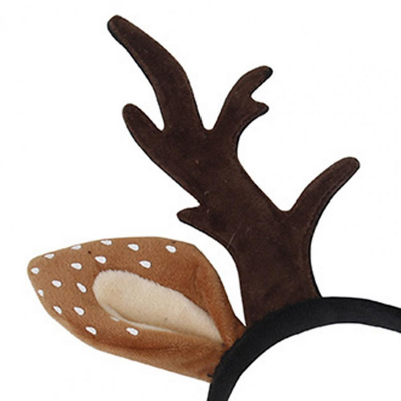 Božićni kostim s mačjom glavom Traka za kućnog ljubimca Preslatki ukrasni plišani pokrivač za glavu s velikim rogovima za mače za Cosplay Nova godina