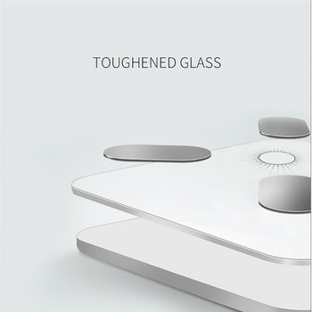 Ζυγαριά Solar Power συμβατή με Bluetooth4 0 Ζυγαριά σωματικού λίπους Ηλεκτρονική ζυγαριά Οθόνη LCD Λευκή