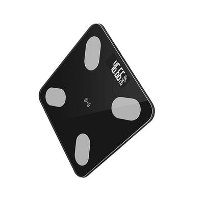Svarstyklės saulės energija suderinama su Bluetooth 4 0 Kūno riebalų svarstyklės Elektroninės svarstyklės LCD ekranas Baltas