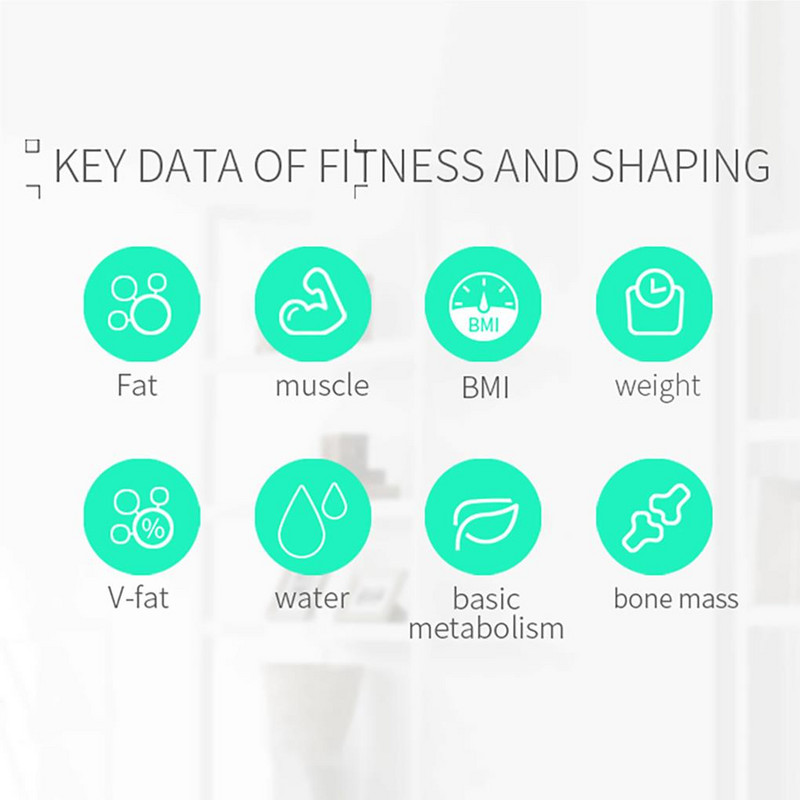 Svarstyklės saulės energija suderinama su Bluetooth 4 0 Kūno riebalų svarstyklės Elektroninės svarstyklės LCD ekranas Baltas
