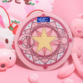 Kreativna ružičasta Kawaii elektronska vaga Kućna vaga Modna mala mini čarobna kružna vaga Kupaonski pribor Pink Girl Heart Vaga