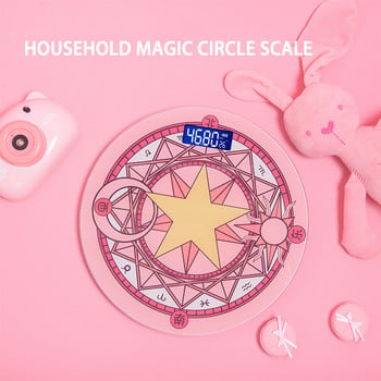 Creative Pink Kawaii Електронна везна Домашна везна Модна малка мини магическа кръгла везна Консумативи за баня Розово момиче сърце Везна