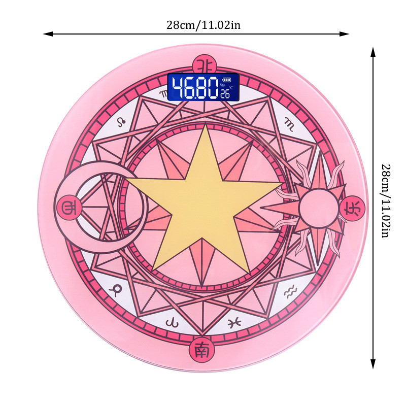 Kreativna ružičasta Kawaii elektronska vaga Kućna vaga Modna mala mini čarobna kružna vaga Kupaonski pribor Pink Girl Heart Vaga
