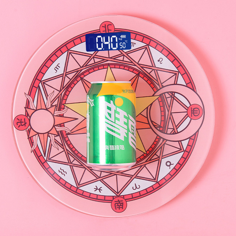 Kreativna ružičasta Kawaii elektronska vaga Kućna vaga Modna mala mini čarobna kružna vaga Kupaonski pribor Pink Girl Heart Vaga