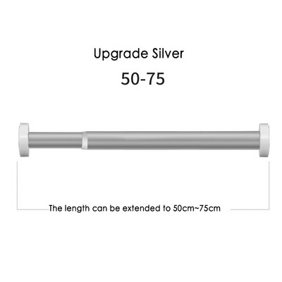 Kvalitetna aluminijska kupaonska šipka za zavjese za tuširanje od 50-75 cm bez bušenja Zavjese za odjeću Zavjese za ormar Rastezljiva šipka