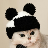 Ukrasna maska za glavu u obliku pande, fino prošivena plišana mačka za kućne ljubimce Cosplay kapa Pokrivalo za mače