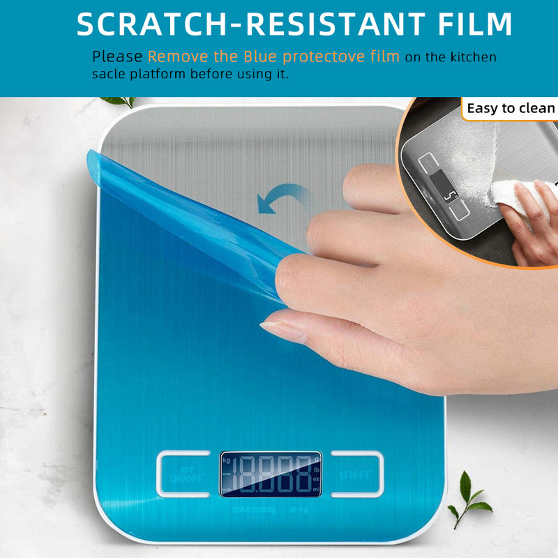 Za Xiaomi 10Kg kuhinjske vage od nehrđajućeg čelika za vaganje za prehrambenu dijetu poštansko mjerenje ravnoteže LCD precizne elektronske vage