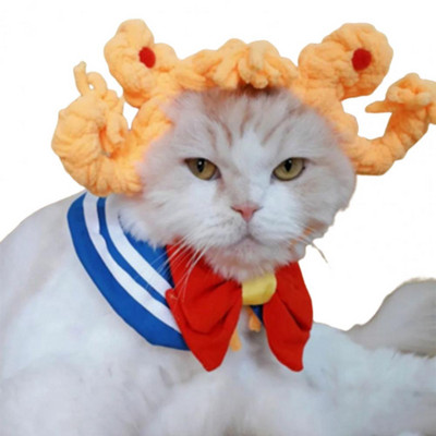 Kineska Nova godina Cosplay Meka odjeća Šešir za glavu kućnog ljubimca Prozračna pređa Raspored rekvizita Dvostruko upletene pletenice Pokrivala za kućne ljubimce za štence