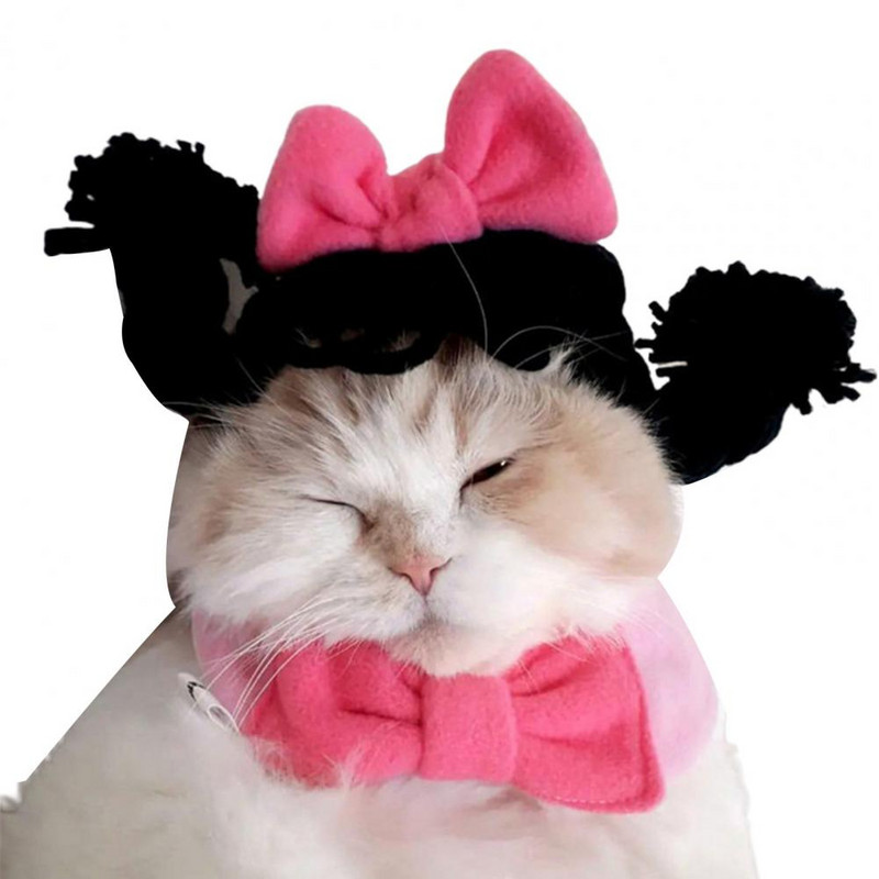 Kineska Nova godina Cosplay Meka odjeća Šešir za glavu kućnog ljubimca Prozračna pređa Raspored rekvizita Dvostruko upletene pletenice Pokrivala za kućne ljubimce za štence