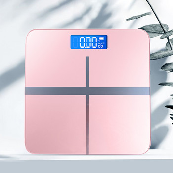 Везни за баня с дизайн на розов кръст Интелигентна везна за телесно тегло LED дисплей 180KG Цифрова подова везна Домашни точни електронни везни