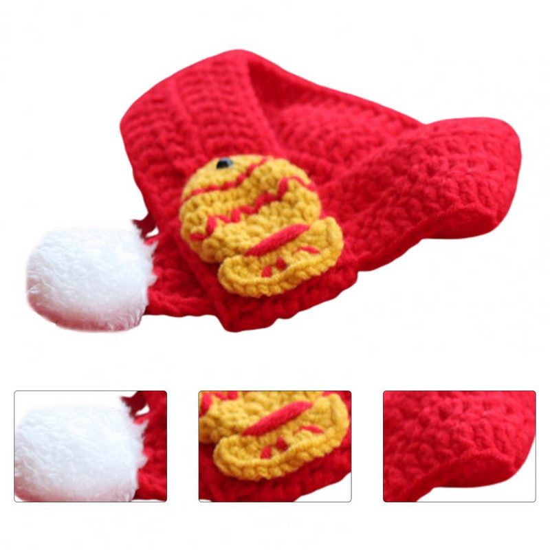 Božićna odjeća za pse Grinch Šal za kućne ljubimce Izvezeni uzorak Super mekana vunena pređa Rub za kućne ljubimce Topliji dodaci za vrat