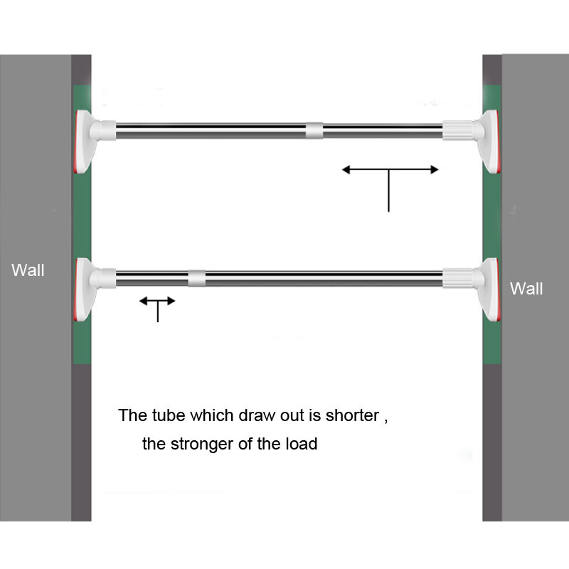 Neperforēta skapja sliede nerūsējošā tērauda skapis ērts pakaramo atbalsta stienis Pakaramā izplešanās stieņa atbalsta rāmis