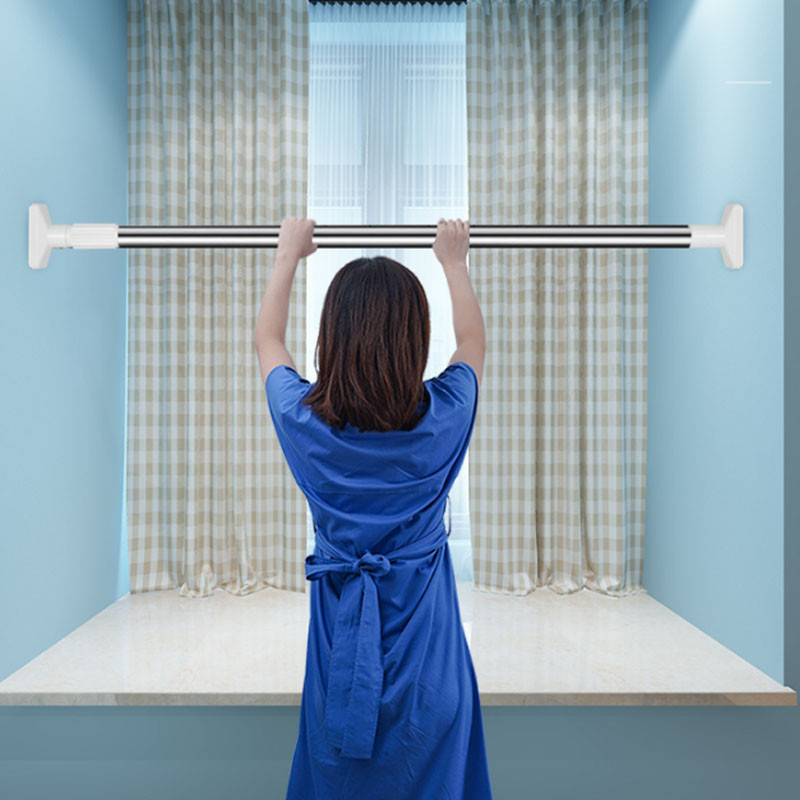 Neperforēta skapja sliede nerūsējošā tērauda skapis ērts pakaramo atbalsta stienis Pakaramā izplešanās stieņa atbalsta rāmis