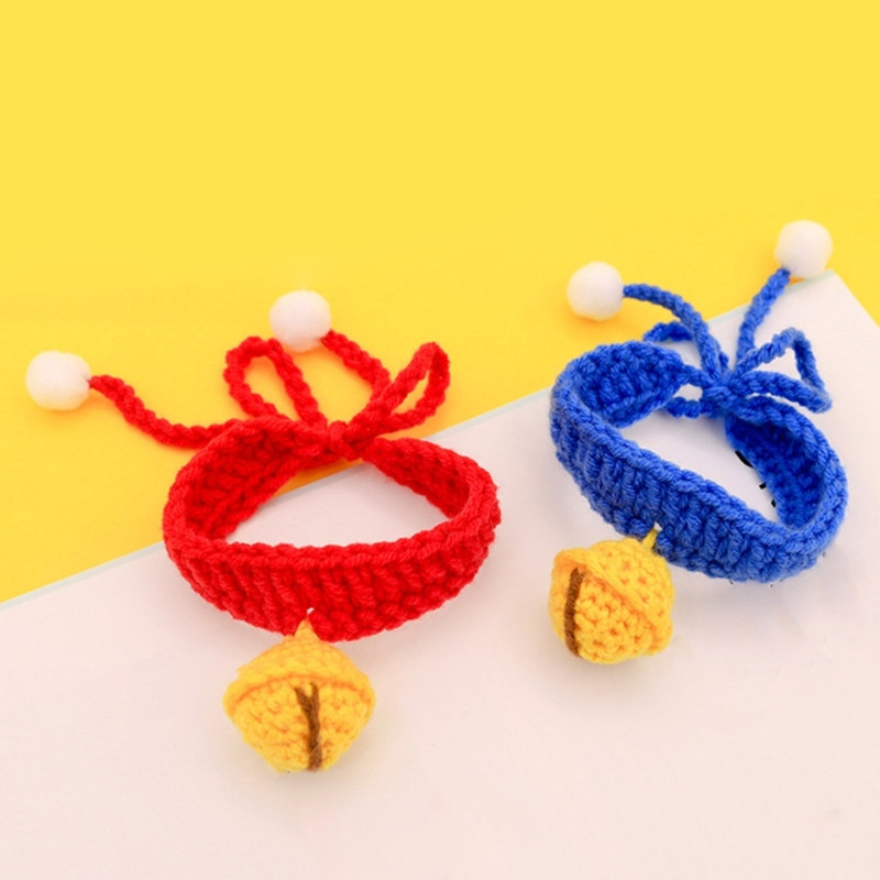 Ogrlica za kućne ljubimce Ogrlica za mačiće Visoko elastična pletena zvonasta ogrlica Zaštitna ogrlica za male pse Ogrlica za pse Zimska ogrlica