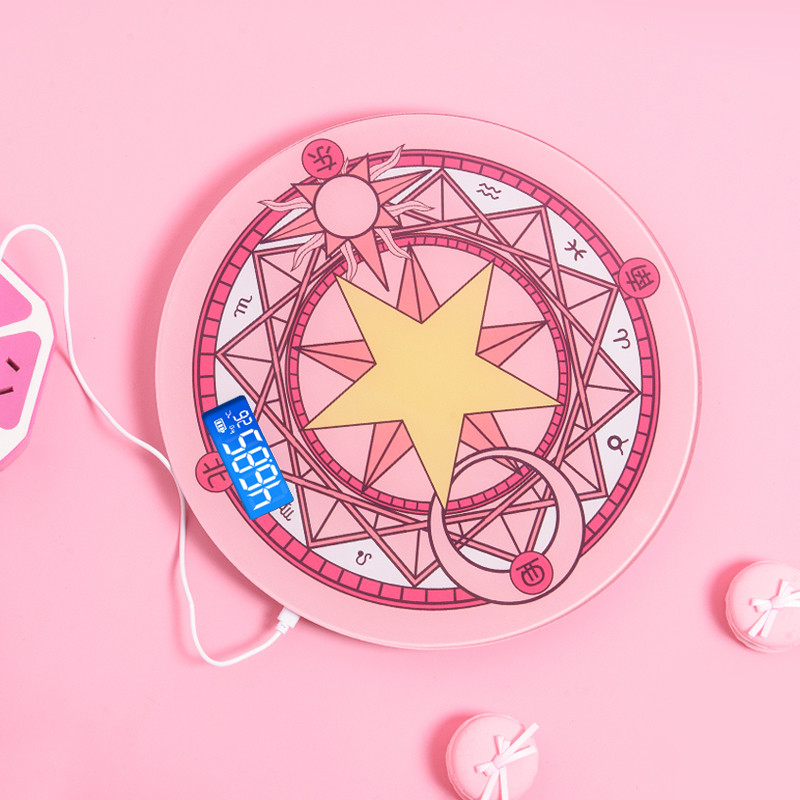 Slatki ružičasti magični niz Kupaonska vaga LCD zaslon Elektronička digitalna vaga Vaga za vaganje Pametna ravnoteža tjelesne masti Podna vaga