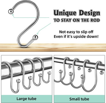 15 ΤΕΜ. Ασημένιοι γάντζοι κουρτίνας μπάνιου Μεταλλικοί κρίκοι κουρτίνας ντους Άγκιστρα ντους για κουρτίνα ντους Εσωτερική κουζίνα ντους Μπάνιο SH
