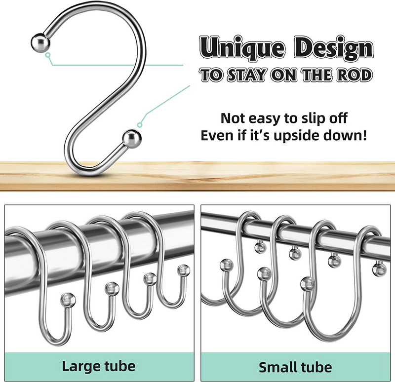 15 KOM Srebrne kuke za zavjese za tuš Metalni prstenovi za zavjese za tuš Kuke za tuš za zavjese unutar tuša Kuhinja Kupaonica SH