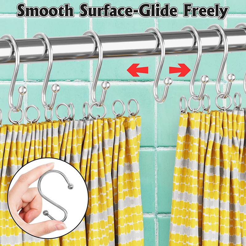 15 KOM Srebrne kuke za zavjese za tuš Metalni prstenovi za zavjese za tuš Kuke za tuš za zavjese unutar tuša Kuhinja Kupaonica SH