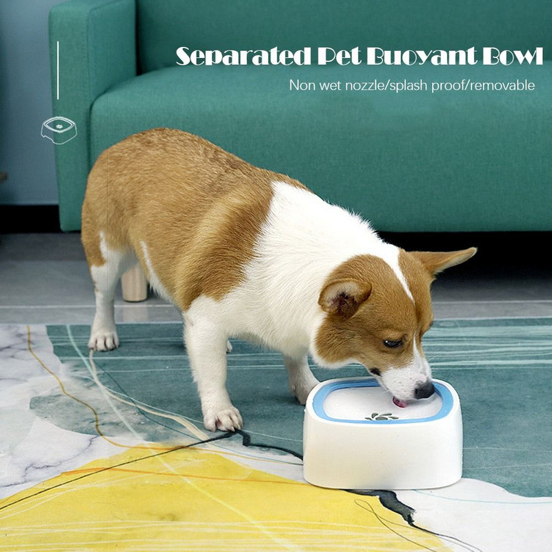 Suņu ūdens bļoda, lielas ietilpības izšļakstīšanās droša suņu bļoda, pretaizrīšanās ūdens bļoda bez izšļakstīšanās ar lēna ūdens padevēju