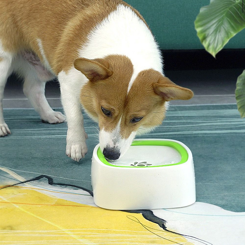 Suņu ūdens bļoda, lielas ietilpības izšļakstīšanās droša suņu bļoda, pretaizrīšanās ūdens bļoda bez izšļakstīšanās ar lēna ūdens padevēju