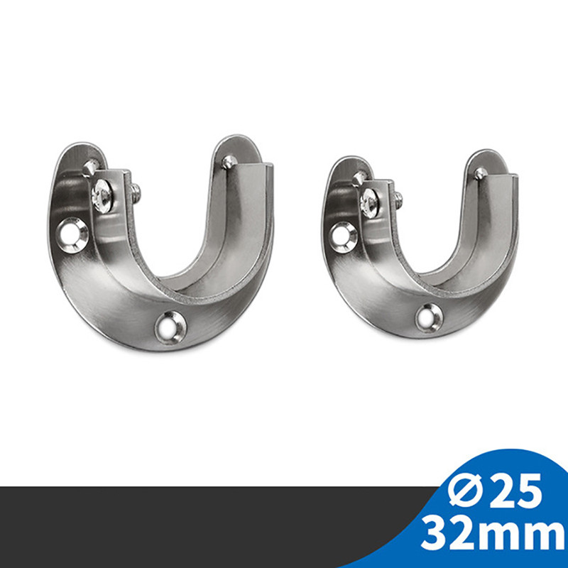 1PC Završna šipka za ormare od nehrđajućeg čelika za teške uvjete rada, nosači za stupove ormara, utičnice, držač prirubničke šipke s vijcima, promjer 25 mm/32 mm