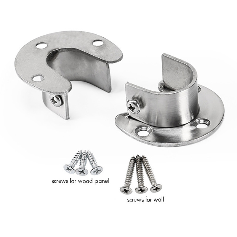 1PC Završna šipka za ormare od nehrđajućeg čelika za teške uvjete rada, nosači za stupove ormara, utičnice, držač prirubničke šipke s vijcima, promjer 25 mm/32 mm