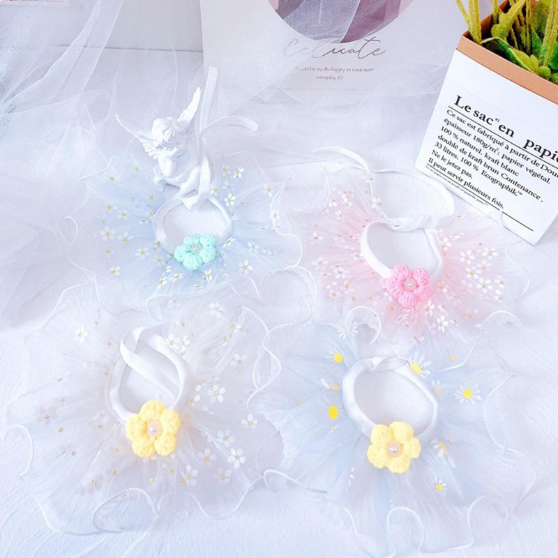 Ogrlica za kućne ljubimce Čipkasti rubovi Prozračni modni modni rubci za kućne ljubimce Šal Ručno izrađeni vijenac Dodaci za van