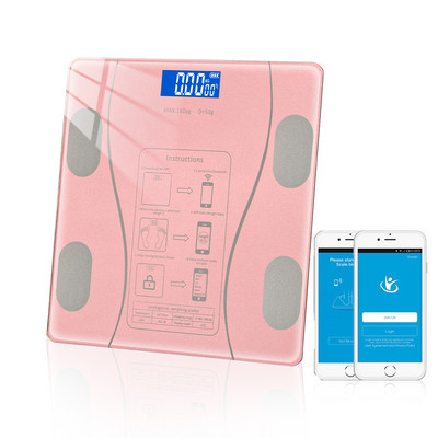 kuum Bluetooth kehakaal BMI Vannitoakaalud Nutikad elektroonilised kaalud LCD digitaalsed kaalud tasakaalu keha koostise analüsaator
