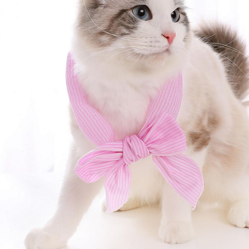 Kaķu ledus šalle, loka mezgla dizains, elpojošs svītrains suņu bandana vasaras mājdzīvnieku dzesēšanas kaklasiksna mājdzīvnieku piederumi