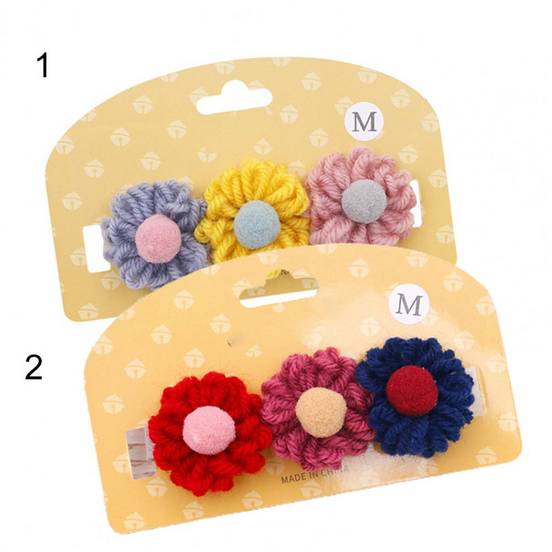 Dizajnerski dekor ogrlica za kućne ljubimce u obliku cvijeta Podesiva vunena pređa Ukrasna ogrlica za pse za zabavu Cosplay dodaci za mačke