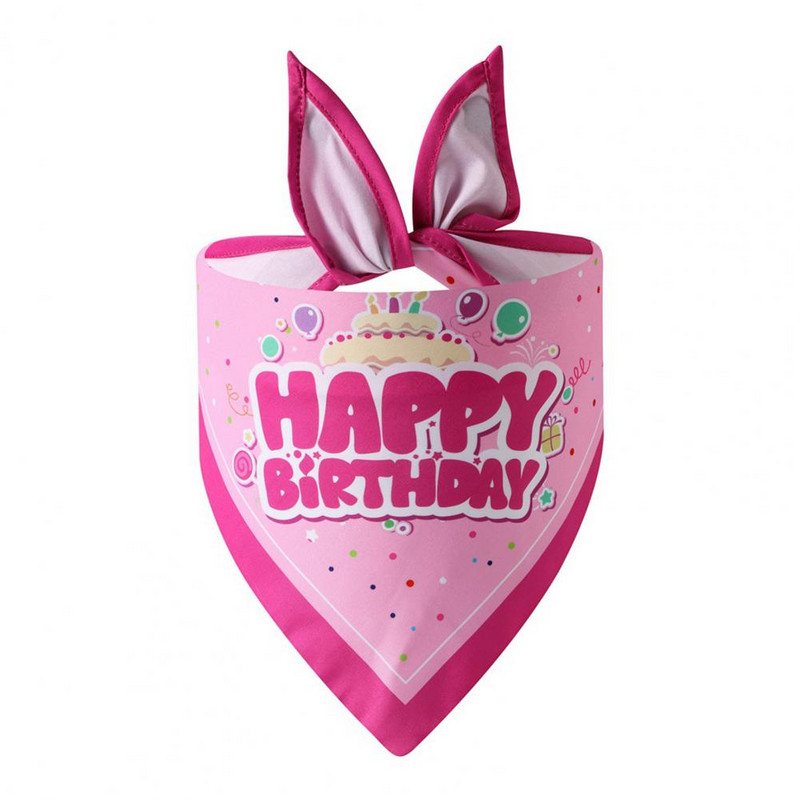 Koera sünnipäeva bandana ülipehme peen mustriga polüestrist sünnipäevateemaline trükitud lemmiklooma sall kutsikas sülg rinnatükk Lemmikloomatarvikud