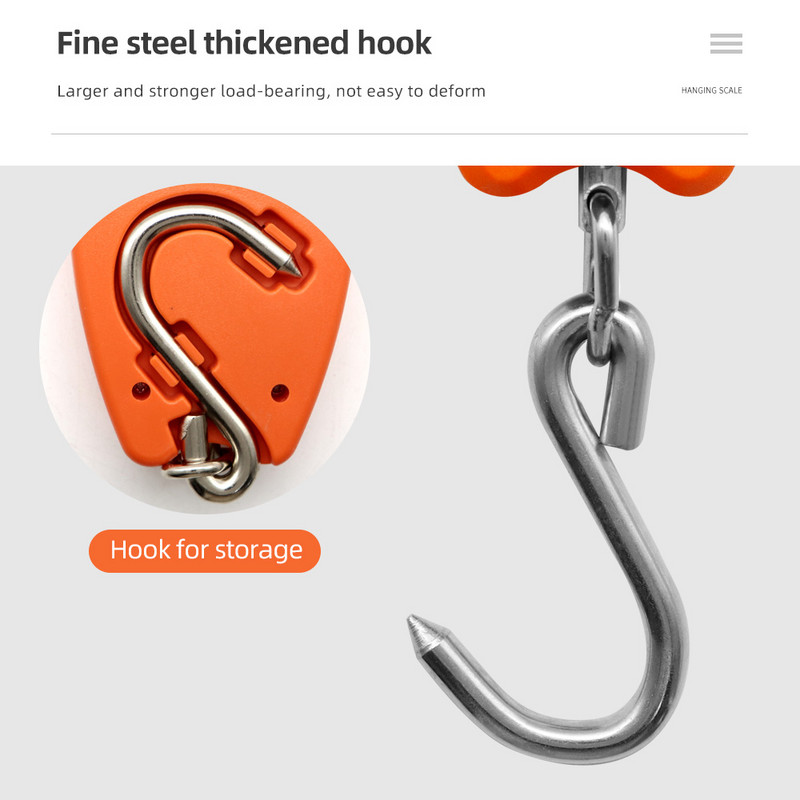 Mažos krano svarstyklės 200 kg sveriančios skaitmeninės pramoninės pakabinamos svarstyklės 200 kg/441 svarų sveriamosios svarstyklės, pakabinamos kabliukais, nerūdijantis plienas 40 %