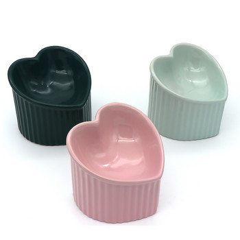 Κινεζικό κεραμικό μπολ για κατοικίδια Kitty Plate Puppy Dish Dog Bowl Cute Love 3D Heighten Feeder Μπολ για τροφοδοσία γάτας Μπολ με πόσιμο νερό